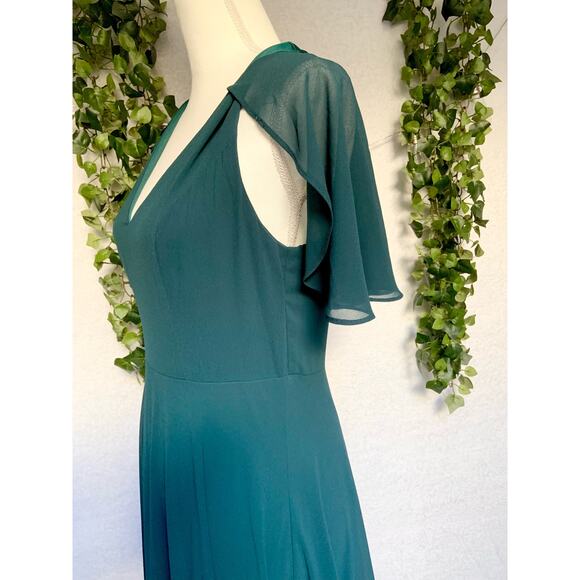 Lulus Kadence Emerald Green Chiffon Maxi Dress - Picture 6 of 12